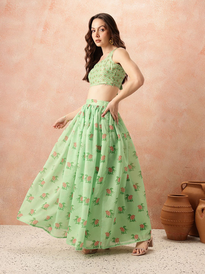 all about you Printed Ready to Wear Lehenga Set With Dupatta