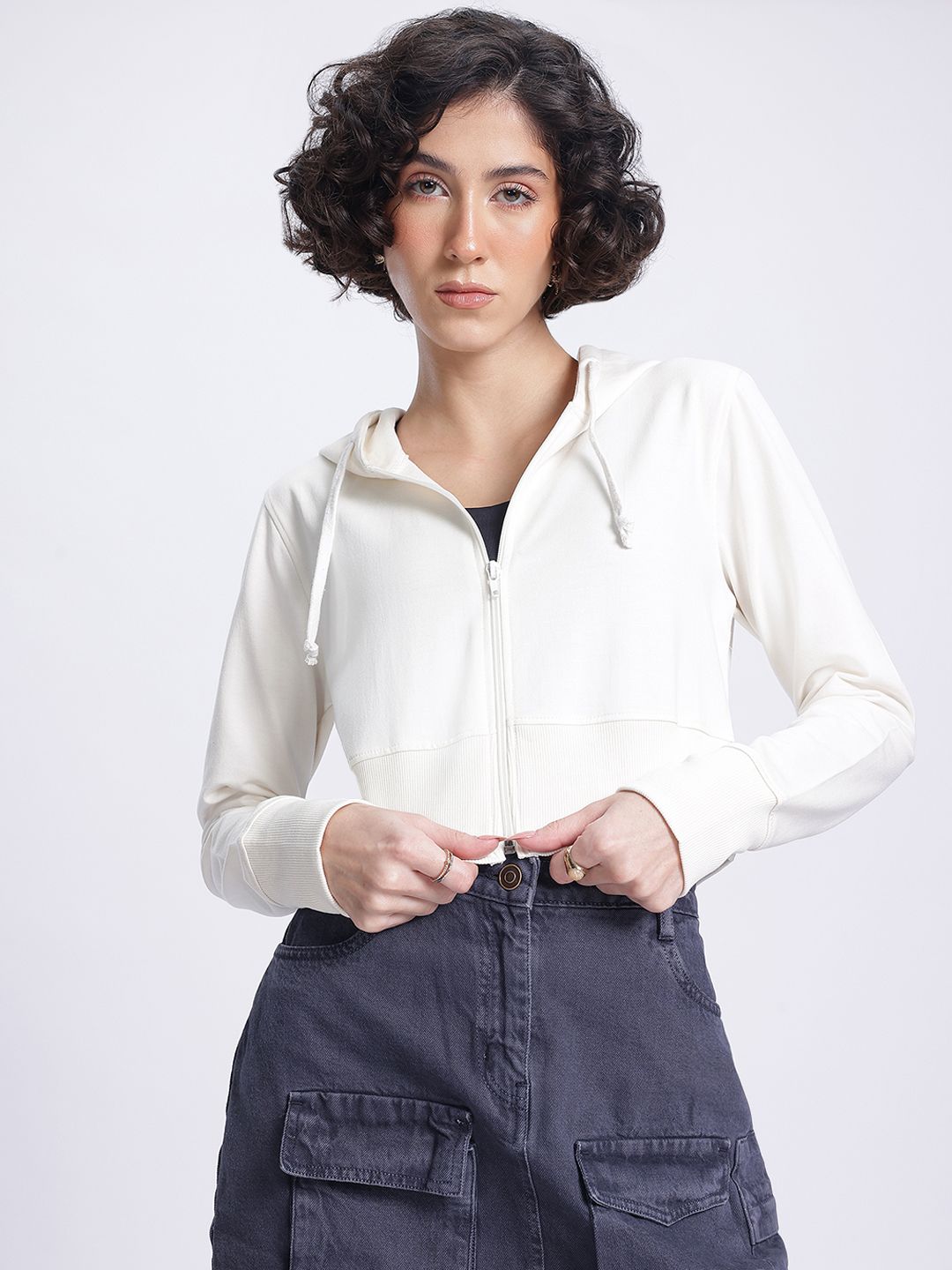 DressBerry Hooded Crop Sweatshirt
