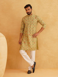 SOJANYA Motif Etnik Bercetak Kurta Linen Kapas Biasa Dengan Pijama