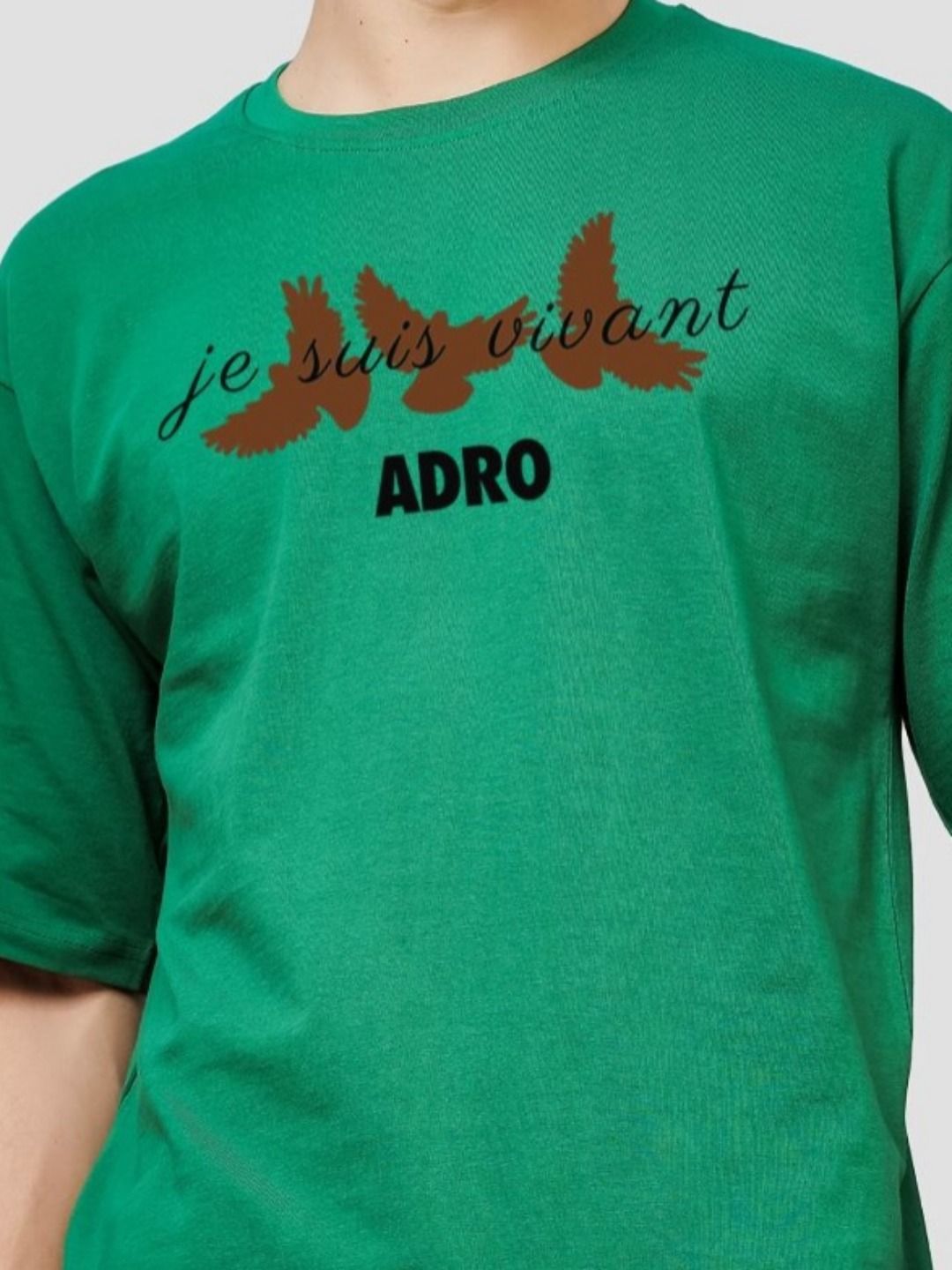 ADRO Men Typography Printed Applique T-shirt