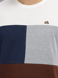 ADRO Colourblocked Leher Bulat Lengan Pendek Cotton T-shirt