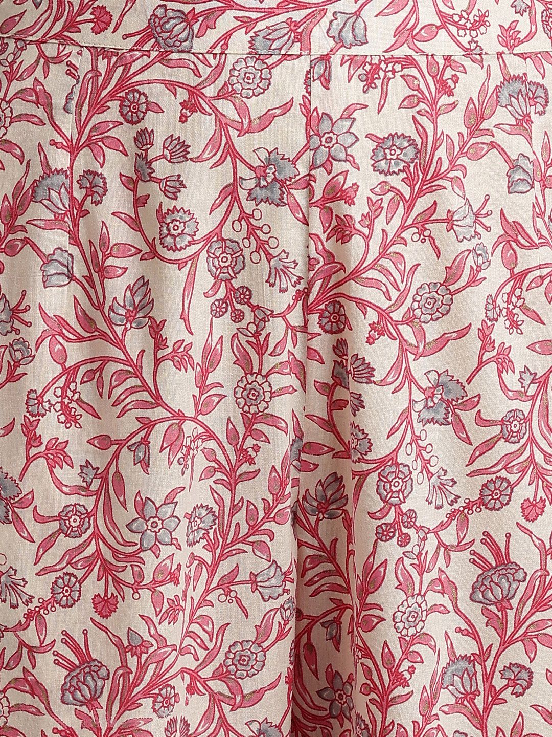 Anouk Floral Embroidered Regular Pure Cotton Kurta with Trousers & With Dupatta