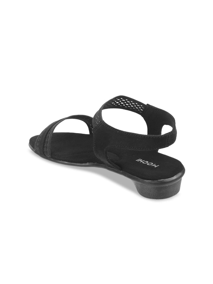 Mochi Women Black Solid Sandals
