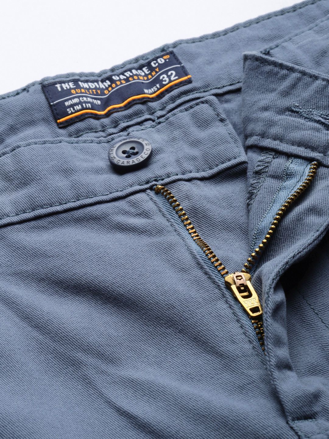 The Indian Garage Co Men Blue Slim Fit Chino Shorts