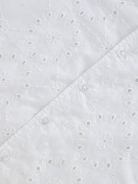 VASTRADO Classic Oversized Schiffli Floral Embroidered Cuban Collar Cotton Shirt