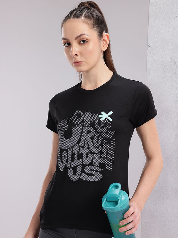 HRX by Hrithik Roshan Couple Collection Typography Printed Rapid-Dry Running T-shirt