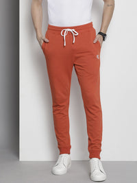 The Indian Garage Co Men Rust Orange Solid Joggers
