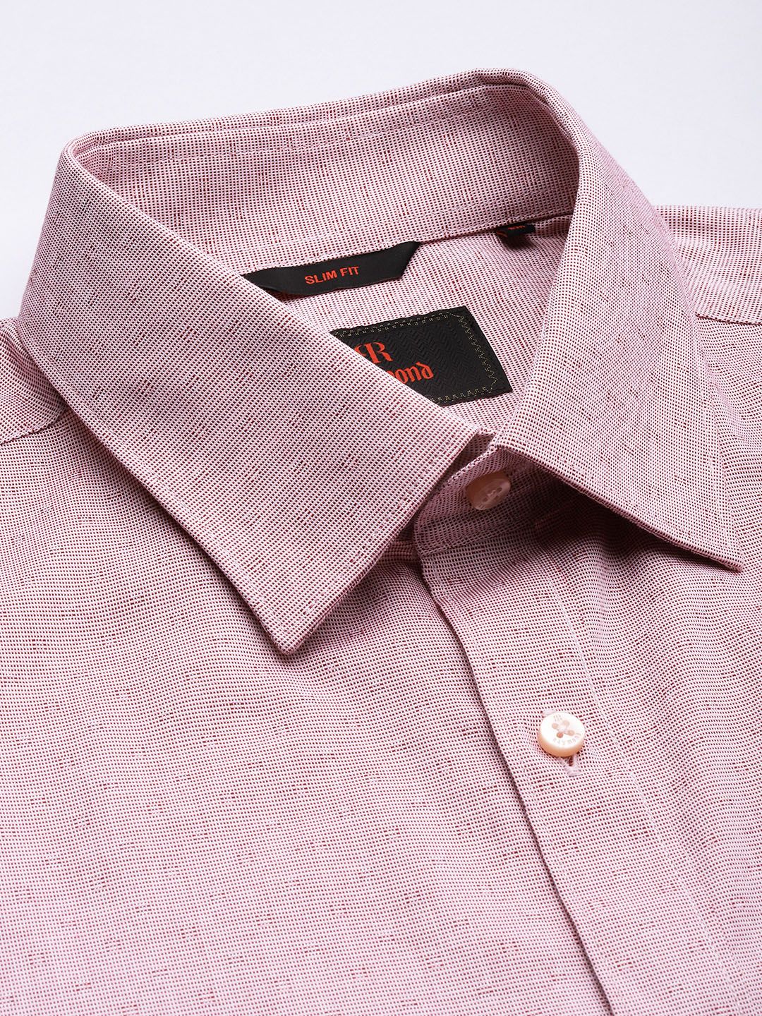 Raymond Pure Cotton Self Design Textured Slim Fit Formal Shirt