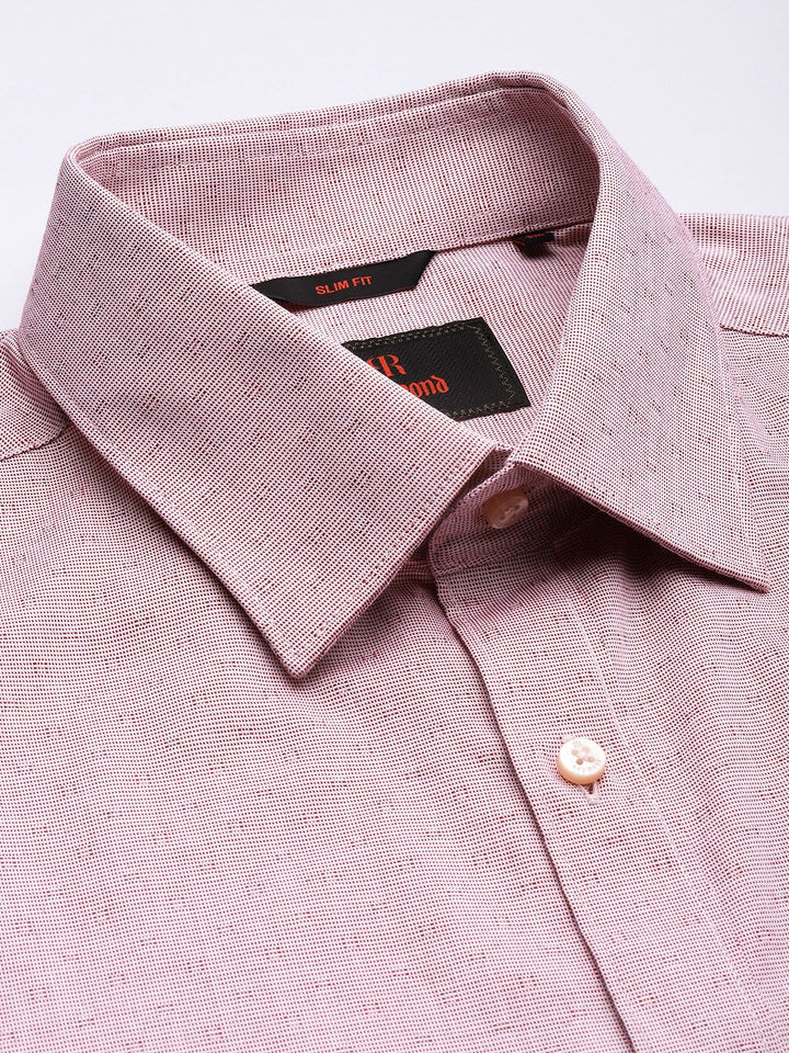 Raymond Pure Cotton Self Design Textured Slim Fit Formal Shirt
