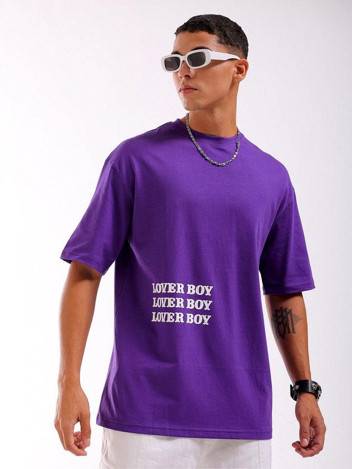 The Indian Garage Co Pure Cotton Back Printed Round Neck Boxy Oversized T-shirt