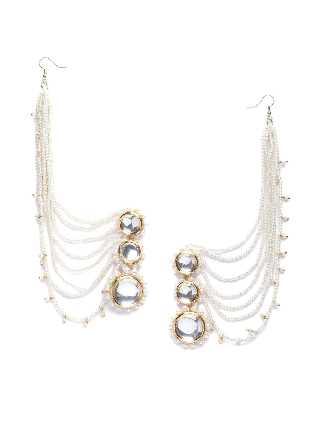 KARATCART Gold-Plated Contemporary Drop Earrings