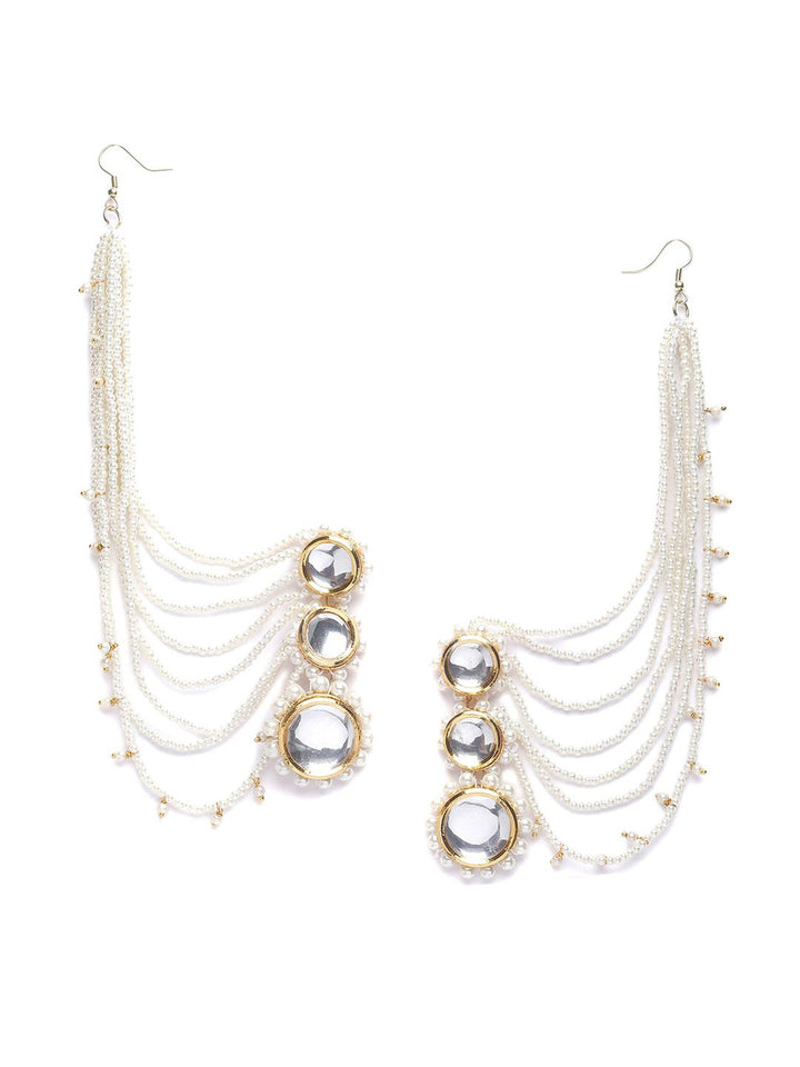 Anting-anting drop kontemporari berlapis emas Karatcart