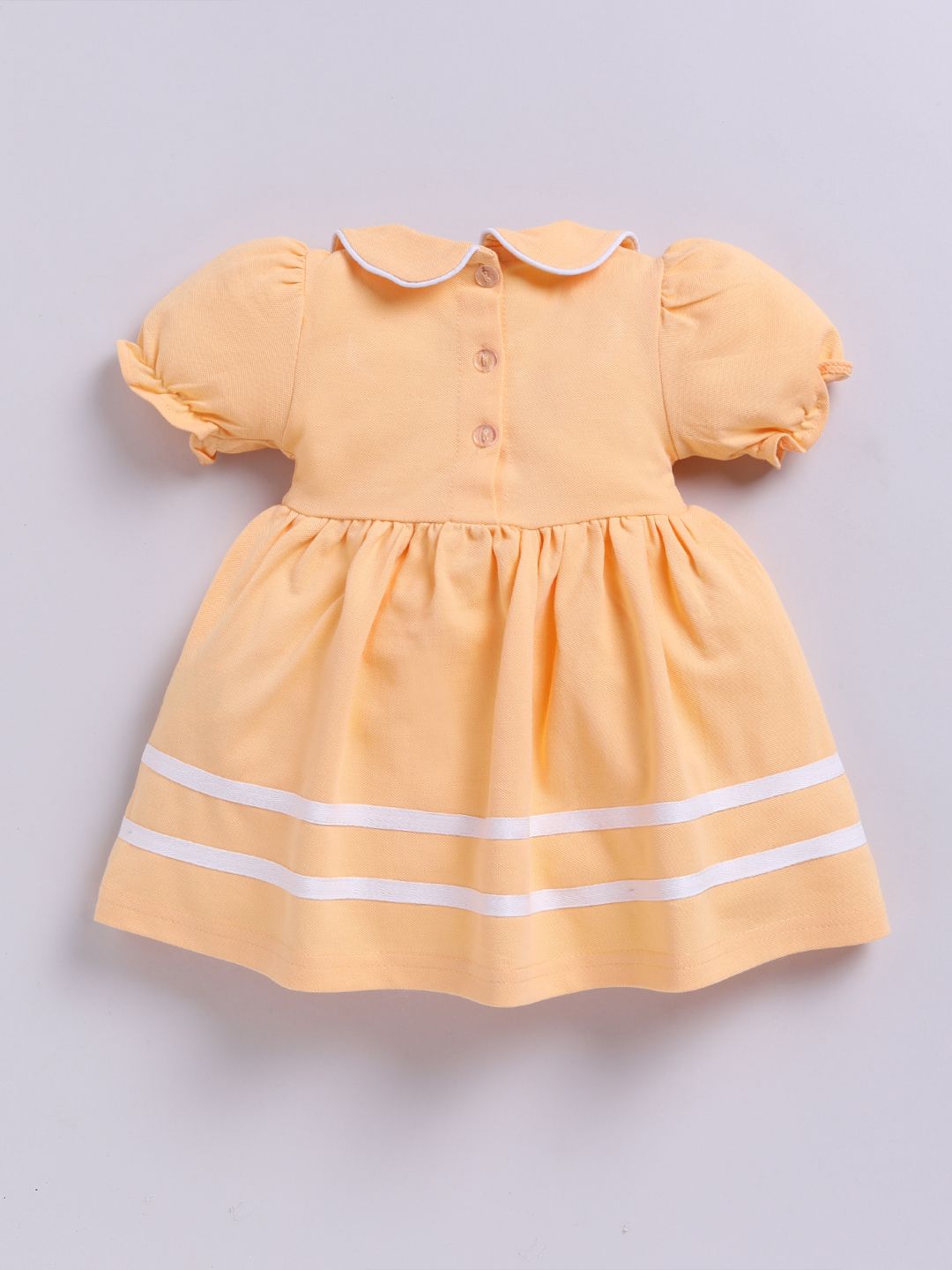 Moms Love Infant Girls Peter Pan Collar Puff Sleeve Fit & Flare Dress