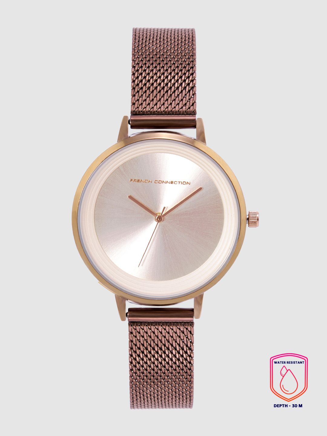 Sambungan Perancis Wanita Rose Gold-toned Analogue Watch FCN0001H