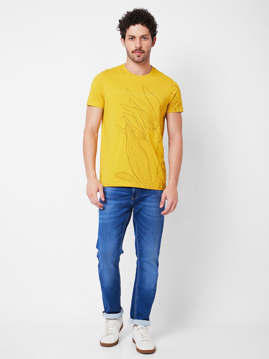 SPYKAR Graphic Printed Cotton Slim Fit T-shirt