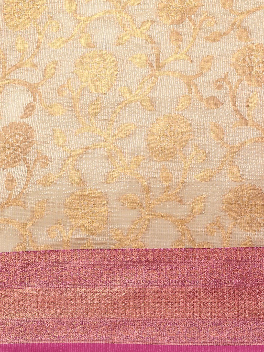 Silk Land Floral Zari Tissue Mysore Silk Saree