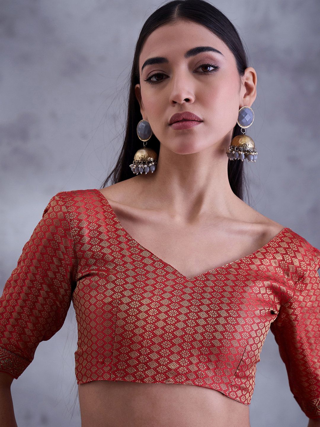 Saree mall Bandhani Printed Embellished Saree With Blouse Piece