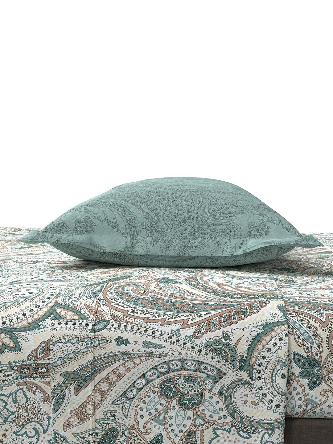 TRIDENT Margaret Epitome Flat 144TC Queen Cotton Bedsheet Set