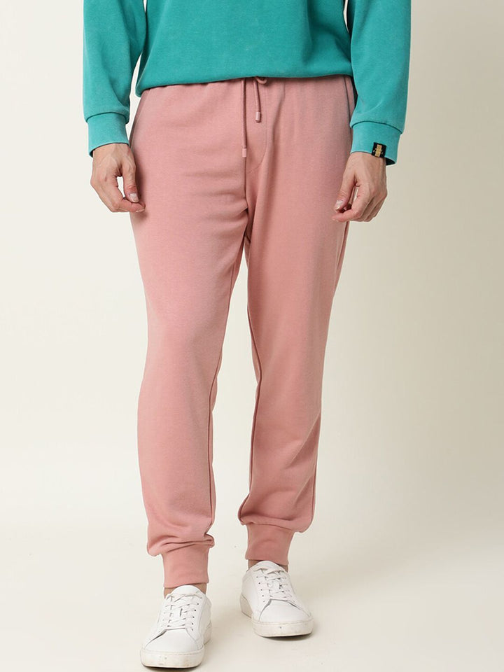 RARE RABBIT Men Titan Relaxed Fit Solid Cotton Joggers