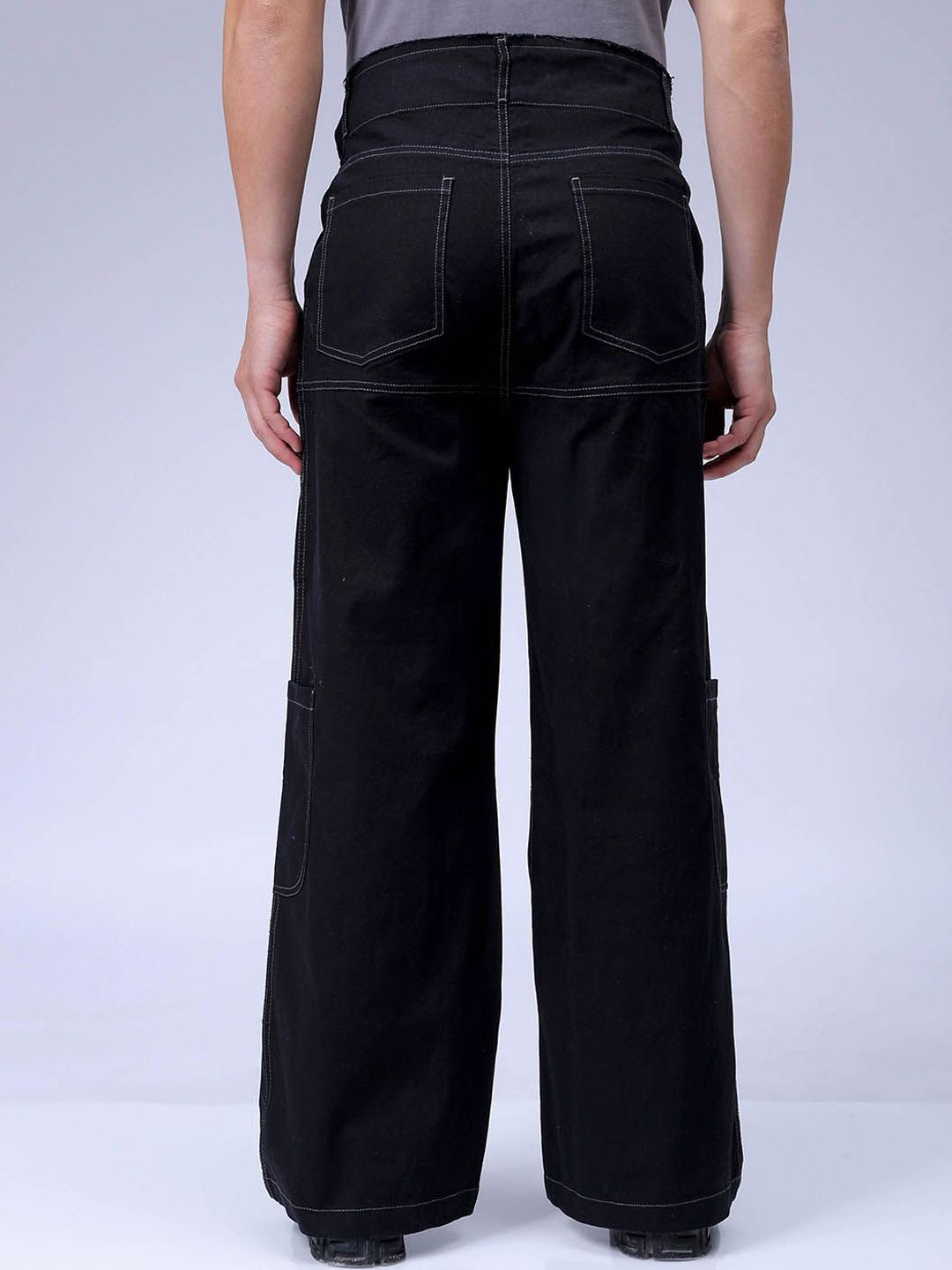 The Indian Garage Co Men Loose Fit Mid-Rise Cargos Trousers