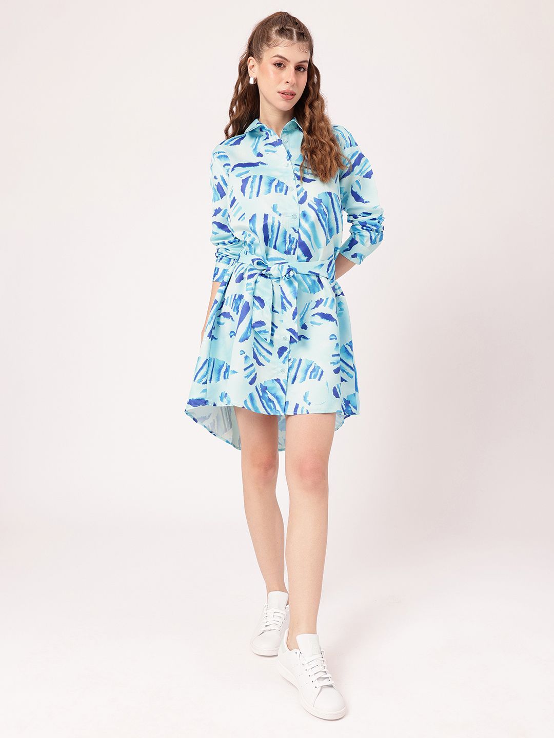 DressBerry Vintage Vibes Paisley Paradise Printed Shirt Style Mini Dress