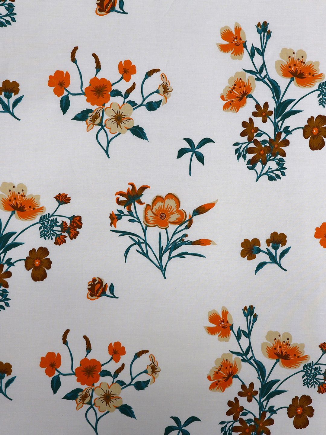 BOMBAY DYEING Pink & Orange Floral 164 TC Cotton Queen Bedsheet With 2 Pillow Covers
