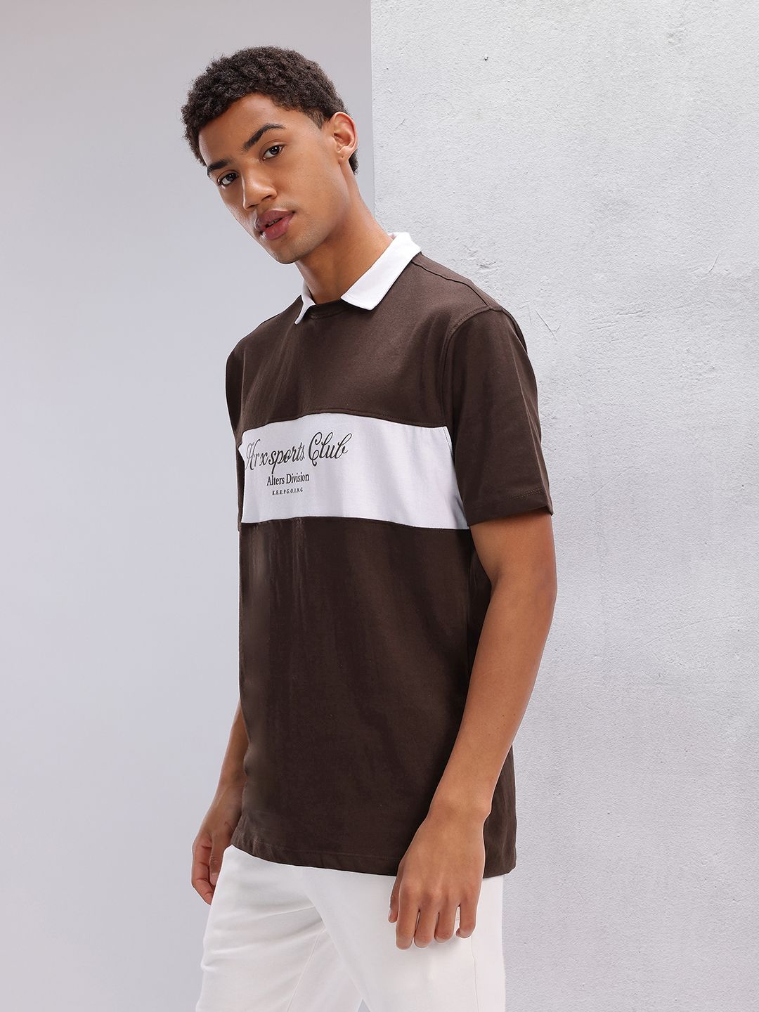 HRX by Hrithik Roshan Colourblocked Polo Collar T-shirt
