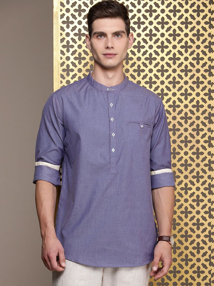 House of Pataudi Band Collar Rozana Kurta