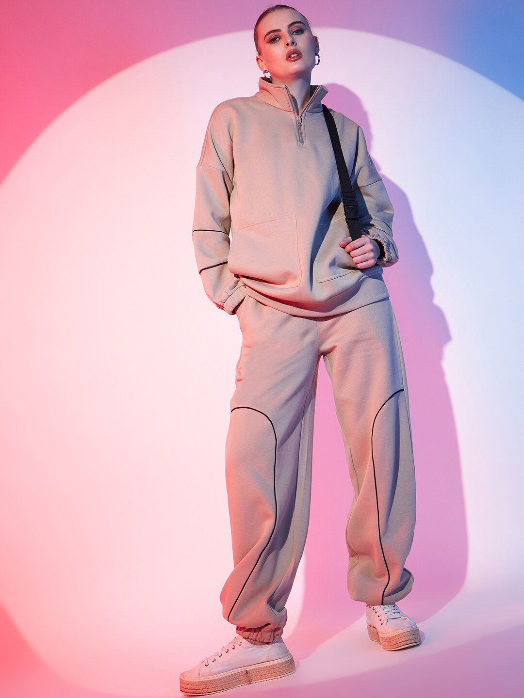 STREET 9 Women Beige Loose Fit Joggers