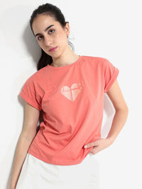 RAREISM Graphic Printed Round Neck Extended Sleeves Cotton T-shirt