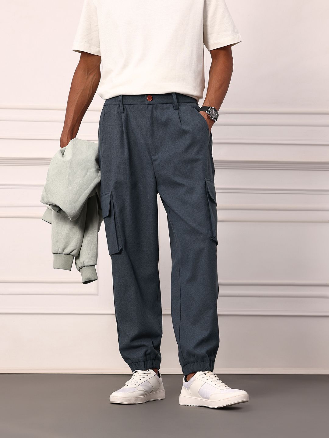 Mr Bowerbird Men Oversized Fit Pleated Cargos