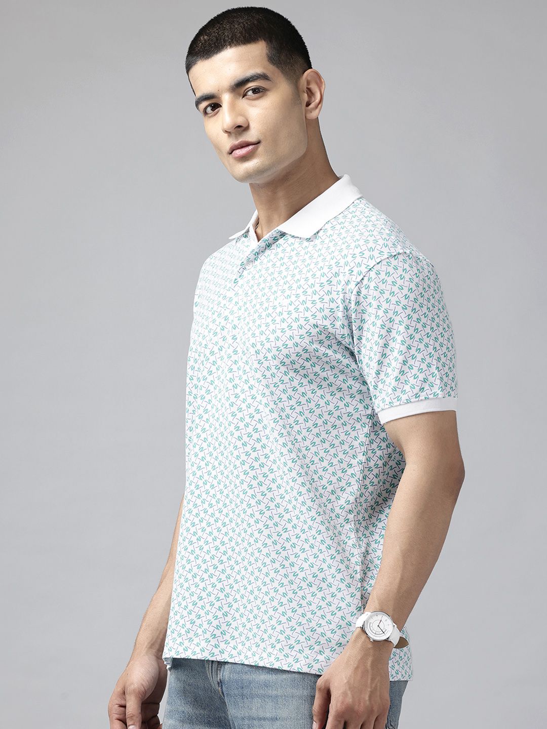 Park Avenue Printed Polo Collar Slim Fit T-Shirt