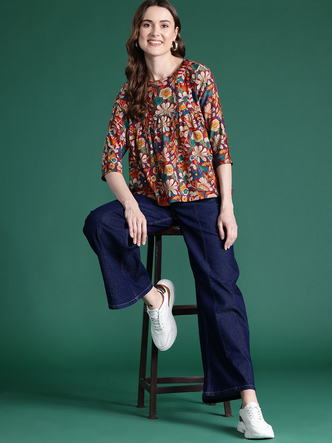 DressBerry Floral Printed A-Line Top
