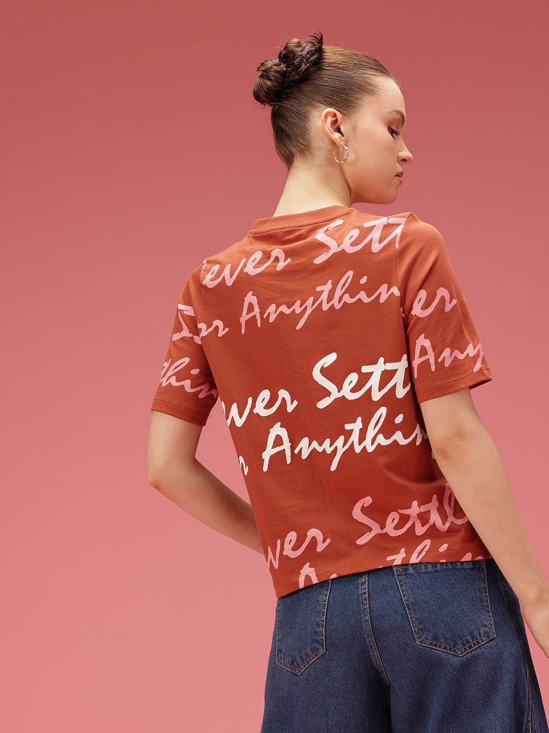 DressBerry Typography Printed Pure Cotton T-shirt