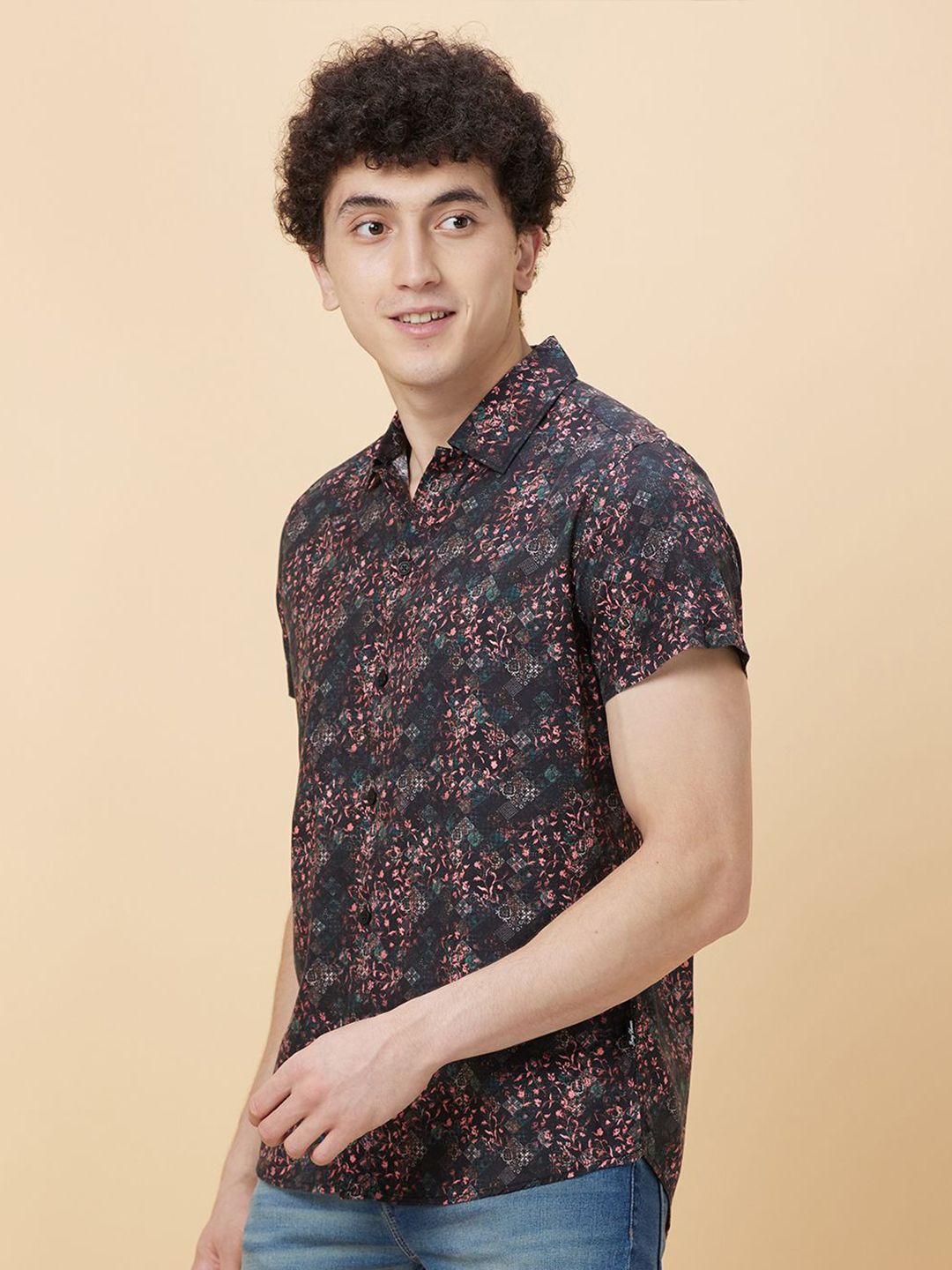 Being Human Men Slim Fit Floral Printed Casual Shirt