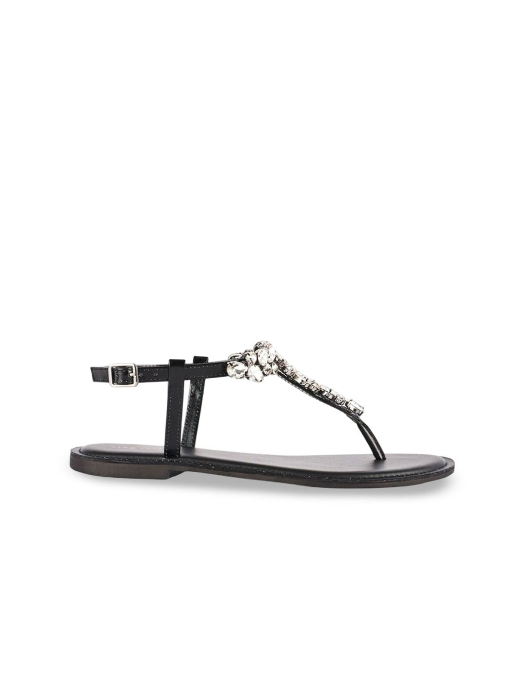 Lino Perros Women Embellished Open Toe T-Strap Flats