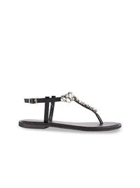 Lino Perros Women Embellished Open Toe T-Strap Flats