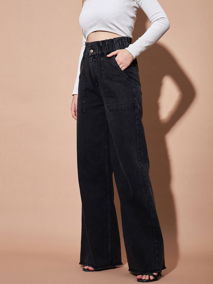 SASSAFRAS BASICS Women Straight Fit High-Rise Clean Look Light Fade Jeans