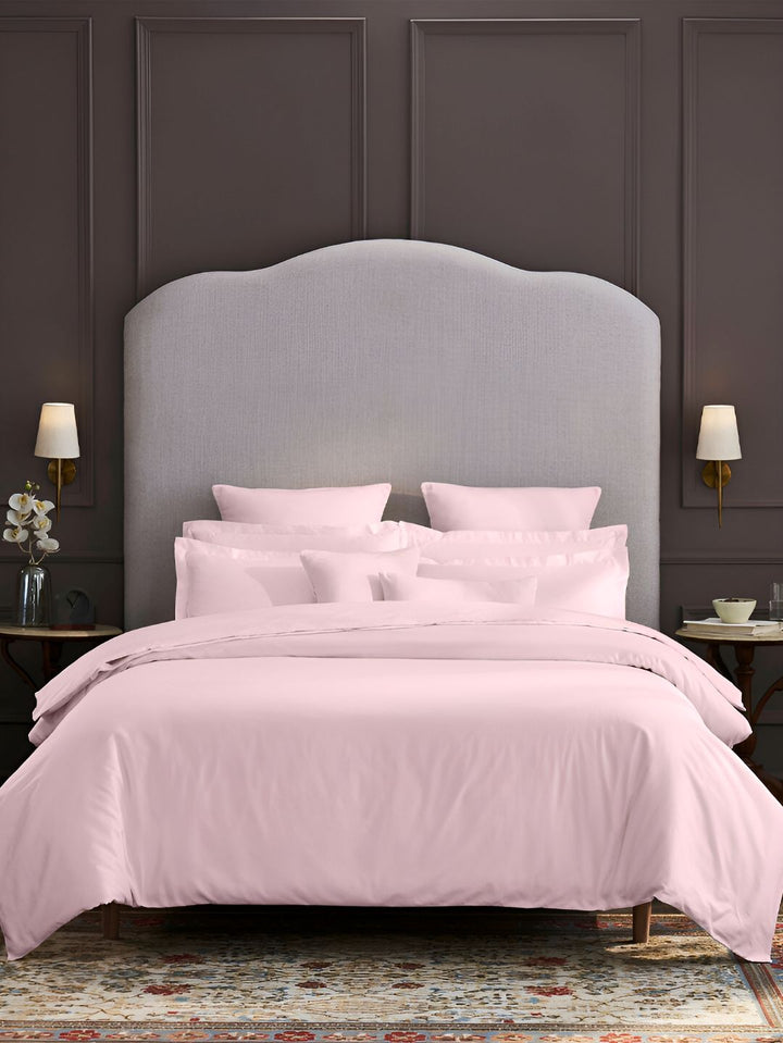 MYTRIDENT Pink 600 TC King Bedsheet with 4 Pillow Covers