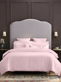 MYTRIDENT Pink 600 TC King Bedsheet with 4 Pillow Covers