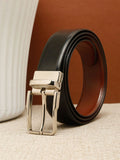 Teakwood Leathers Men Textured Leather Reversible Formal Belt