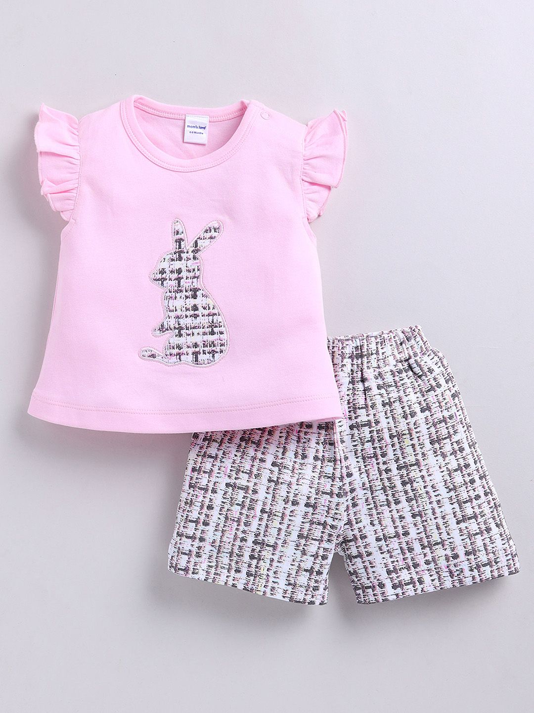Moms Love Infant Girls Pure Cotton Top with Shorts