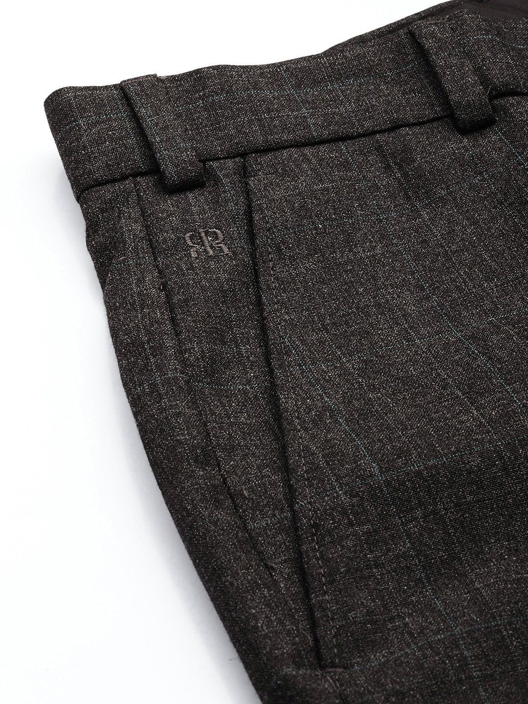 Raymond Men Checked Slim Fit Formal Trousers