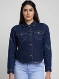 Wanita spykar membasuh jaket denim tanaman