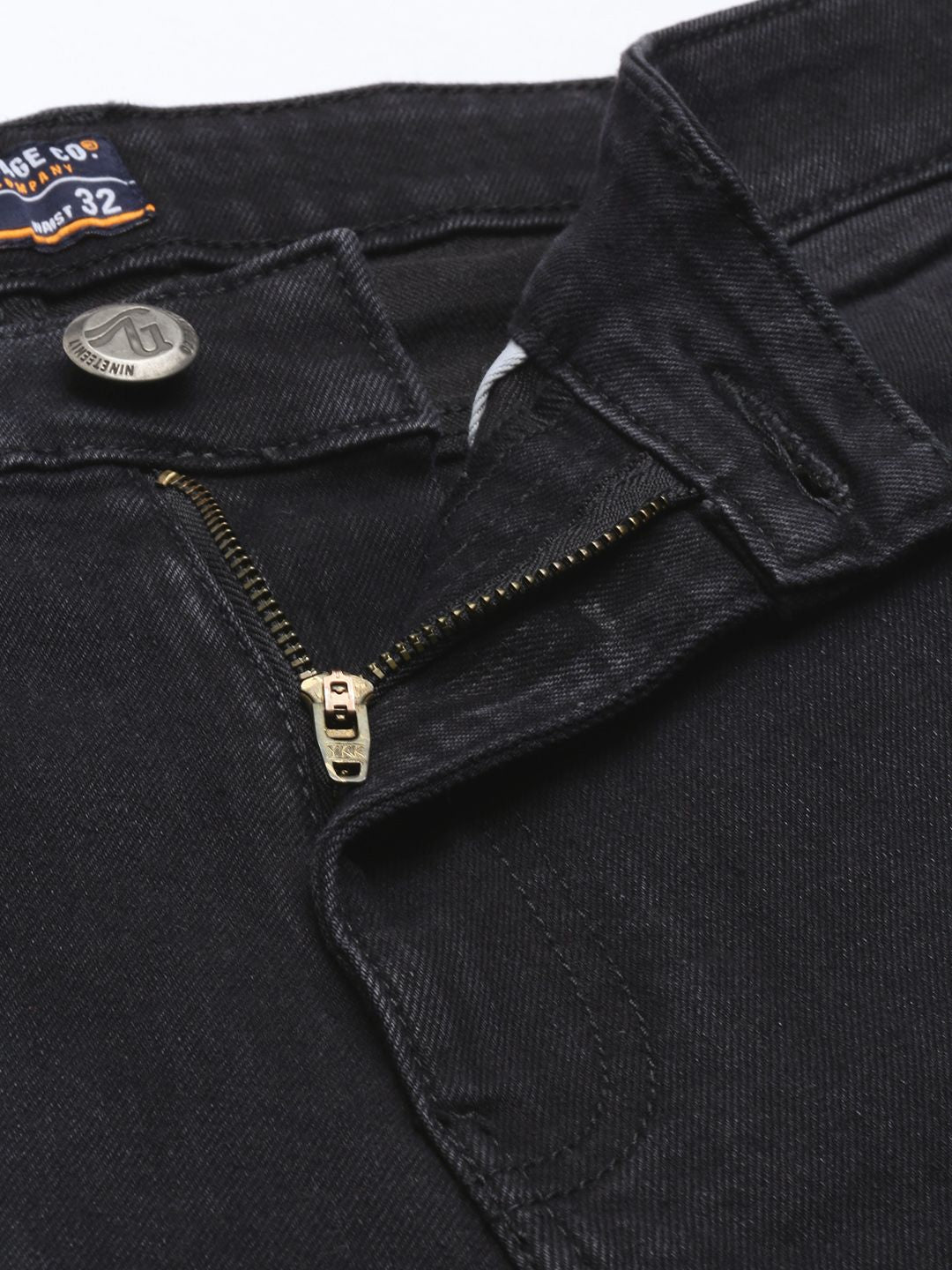 The Indian Garage Co Men Black Slim Fit Light Fade Stretchable Jeans
