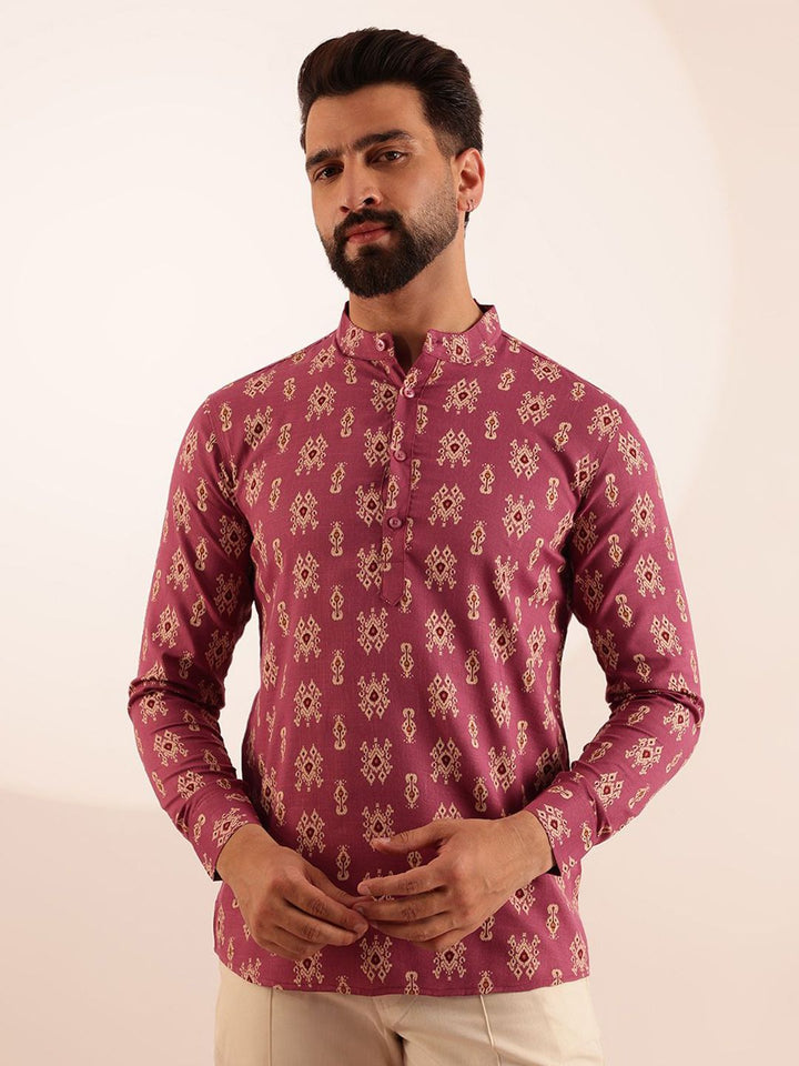 Anouk Men Paisley Printed Cotton Short Kurta