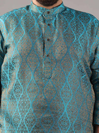 SOJANYA PLUS Plus Size Men Ethnic Motifs Woven Design Straight Kurta With Pyjamas