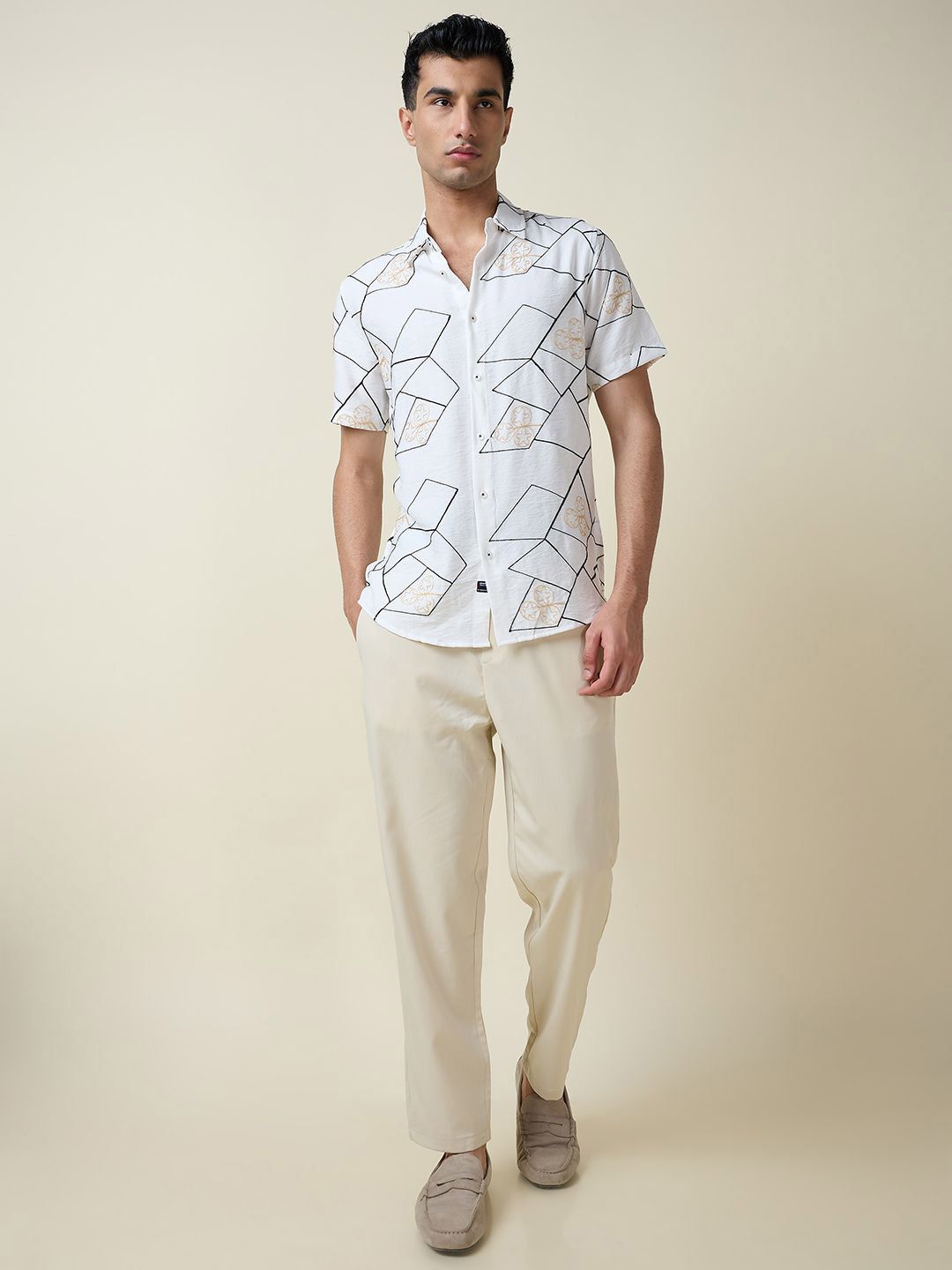 Thomas Scott Men Embroidered Regular Fit Casual Shirt