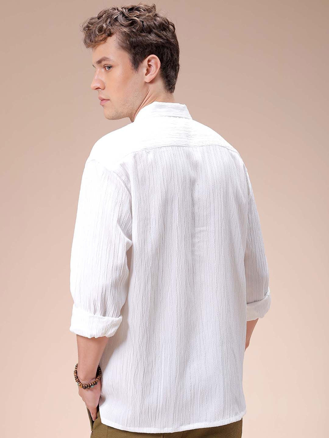 The Indian Garage Co Men Relaxed Fit Dobby Textured Resortwear Shirt