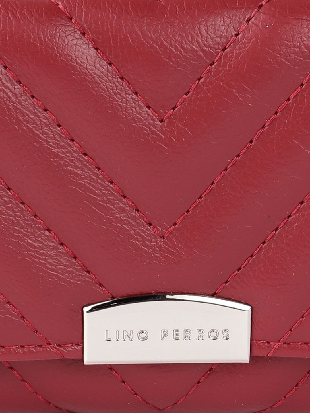 Lino Perros Women Geometric Textured Envelope Wallet with Quilted Detail
